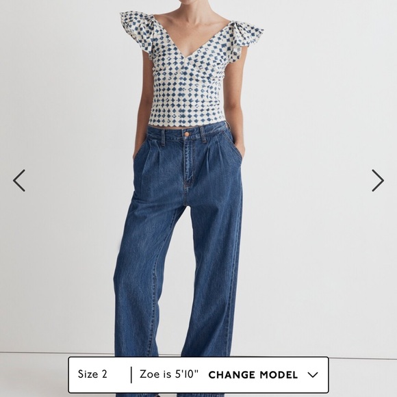 Madewell Shibori-Print V-Back Top-Size 00 - Picture 10 of 10